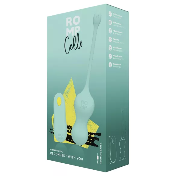 ROMP Cello - vibracijske gejša kroglice z daljinskim upravljalnikom - zelena