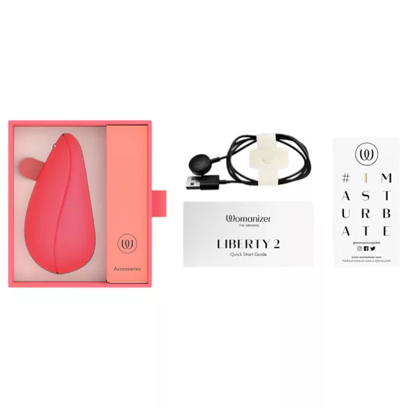Womanizer Liberty 2 - stimulator klitorisa z zračnimi valovi - roza - polnjenje