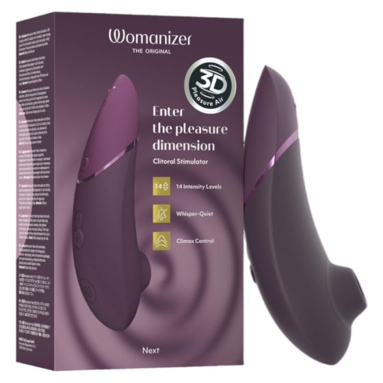Womanizer Next - stimulator klitorisa z zračnim valovanjem, ki ga je mogoče ponovno napolniti (vijolična)