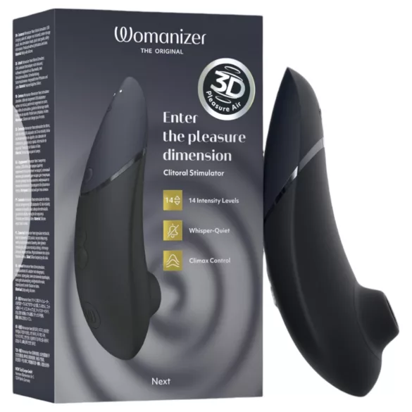 Womanizer Next - stimulatorski vibrator za klitoris - pulzni zrak - črna
