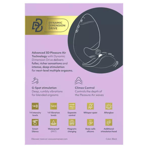 Womanizer Next Duo - 2v1 vibrator za G-točko (črn)