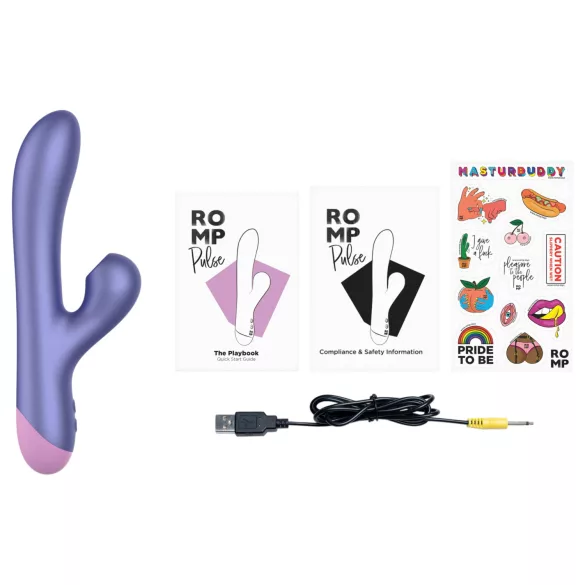 ROMP Pulse - G-točka vibrator s pulznim stimulatorjem klitorisa - vijoličen