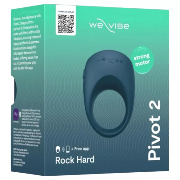 We-Vibe Pivot 2 - vibracijski obroček za penis - modra - pametni nadzor