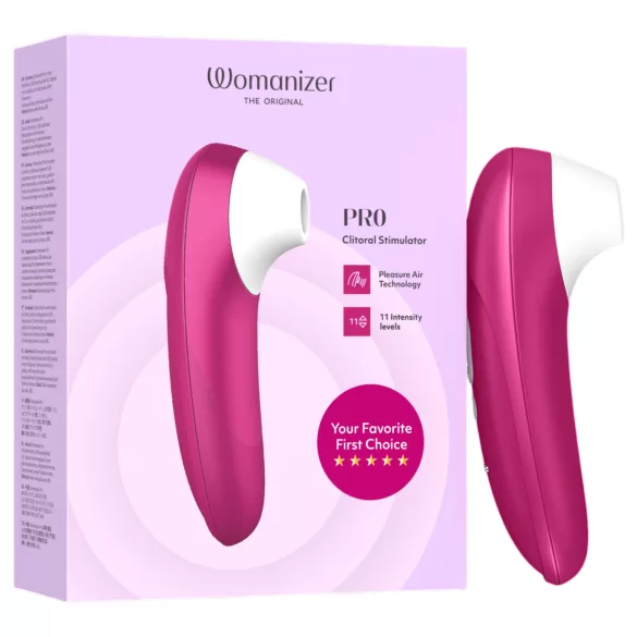 Womanizer Pro - stimulator klitorisa z zračnimi valovi - roza