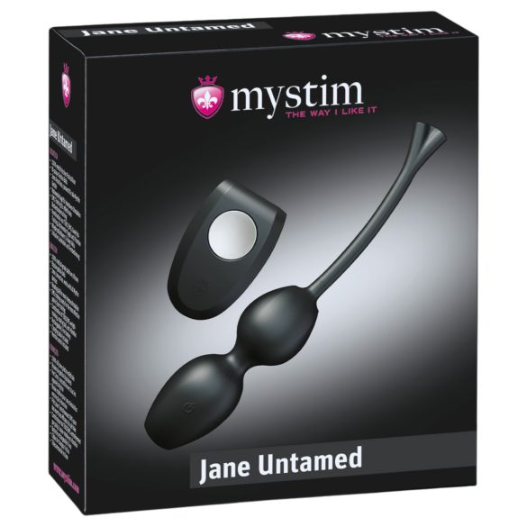 Mystim Jane Untamed - vibracijske gejša kroglice duo - črna