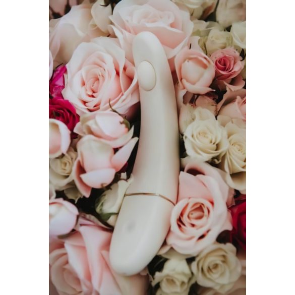 OhMyG - polnilni G-točka vibrator s pulziranjem (bela)