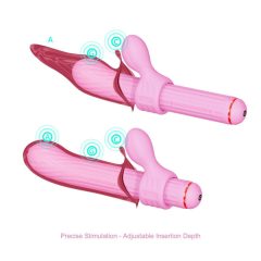 Magic Stick - vibrator z zamenljivo paličico (roza)