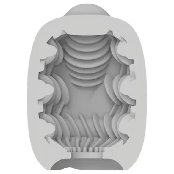 Vibeggs - vibracijsko jajce masturbator - rebrasta struktura - bela