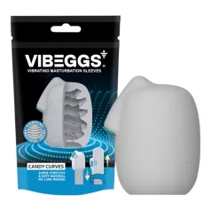 VIBEGGS Candy Curves - vibratorno jajce masturbator - bela