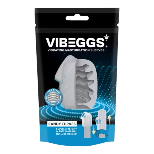 VIBEGGS Candy Curves - vibratorno jajce masturbator - bela