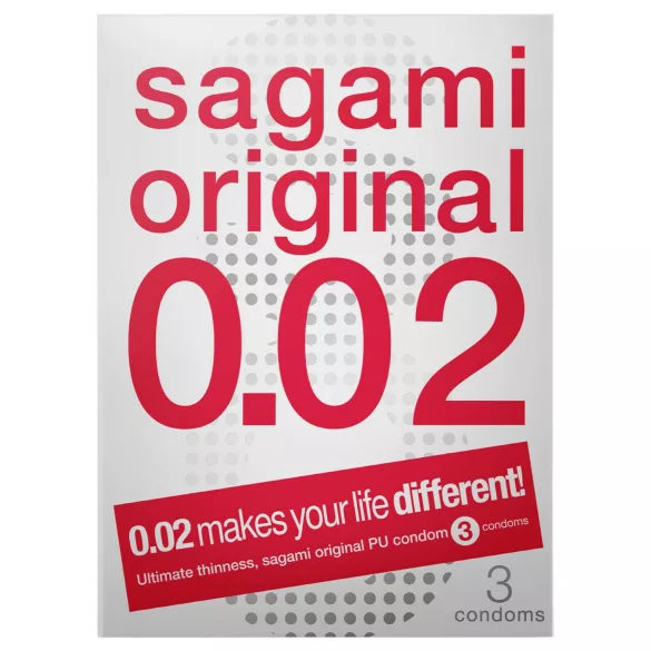 Sagami Original 0,02 - kondomi - 55 mm - 3 kosi