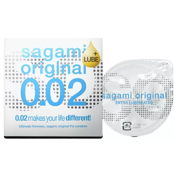 Sagami Original 0,02 - kondom - dodatno lubrificiran - 55 mm (1 kos)