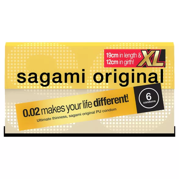 Sagami Original 0,02 XL - kondomi - ekstra veliki - 61 mm - 6 kos