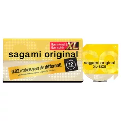 Sagami Original 0,02 XL - kondomi - 61 mm - 12 kos
