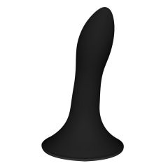   Hitsens 5 - upogljiv analni dildo s podstavkom za vpenjanje (črn)