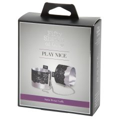 Fifty Shades of Grey - lisice za roke - saten - srebrna