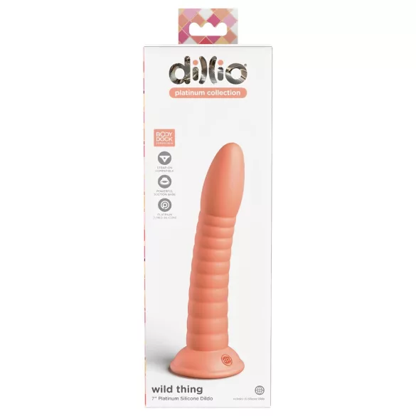 Dillio Wild Thing - rebrasti dildo (19cm) - oranžen