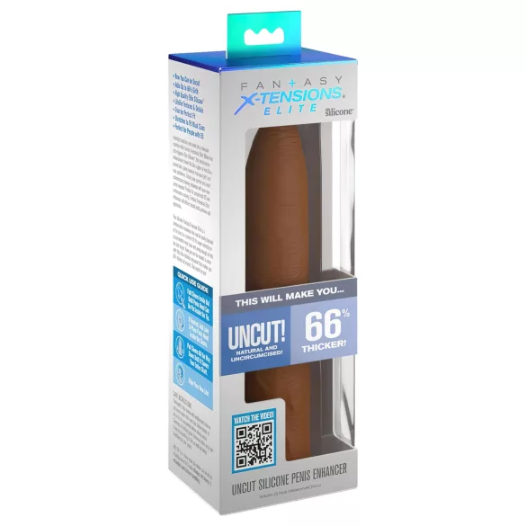 X-TENSION Elite - nastavljiv odprt penis podaljšek - temna koža