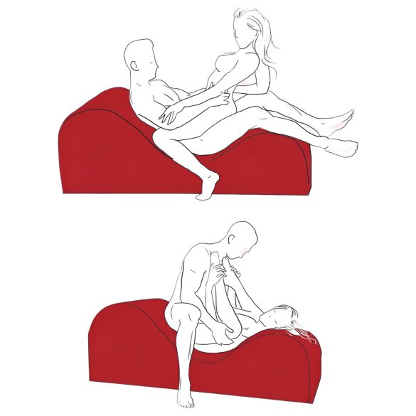 Liberator Esse Lounger - prilagodljiv seksualni kavč - 3-delni (rdeč)