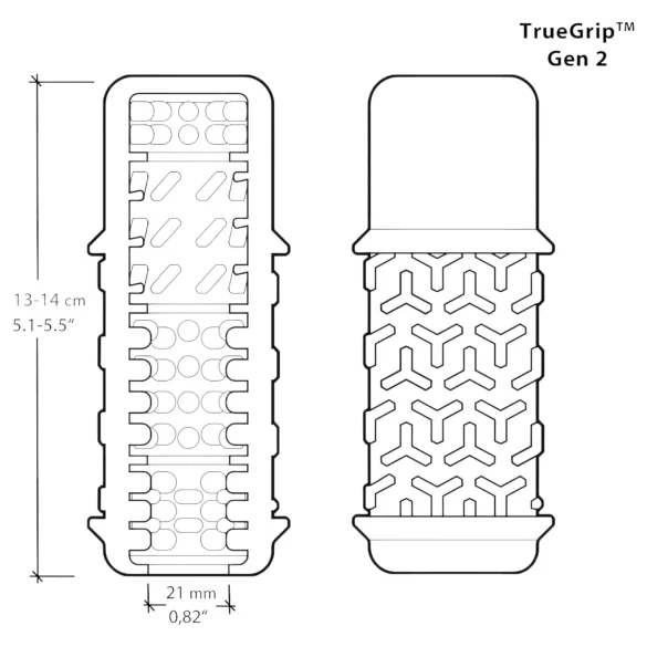 The Handy TrueGrip Gen 2 Sleeve - masturbator - prozoren