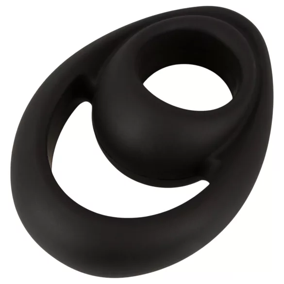 Erecto - obroč za penis in mošnjo - močan oprijem - črna