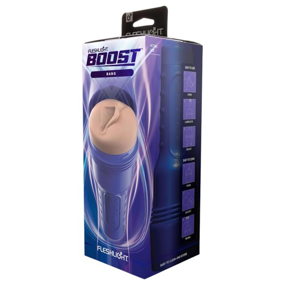 Fleshlight Boost Bang - masturbator vaginalna realistična - rjava