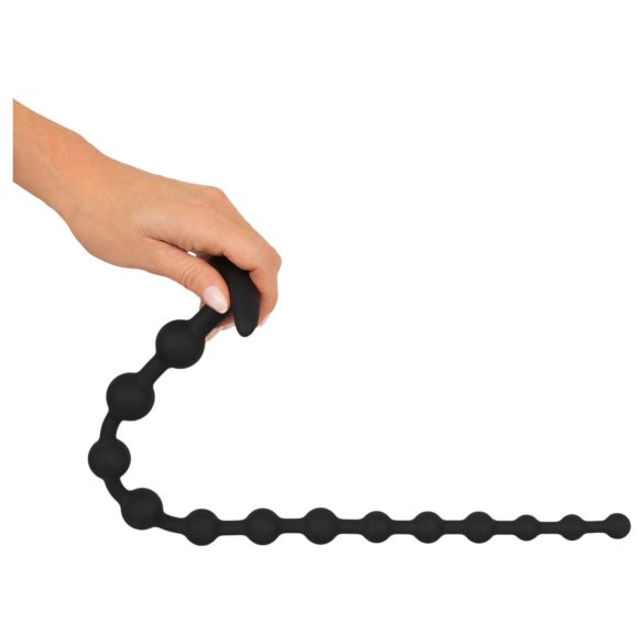 Black Velvets - analni dildo z izboklinami - črna