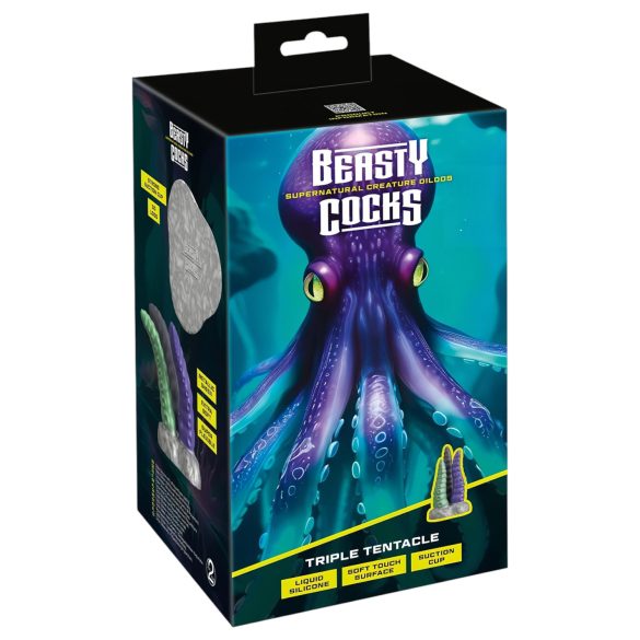 Beasty Cocks - dildo trojna lovka - realistična silikonska