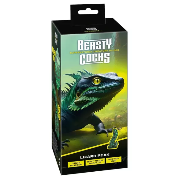 Beasty Cocks Lizard Peak - realistični dildo penis - zeleni črni