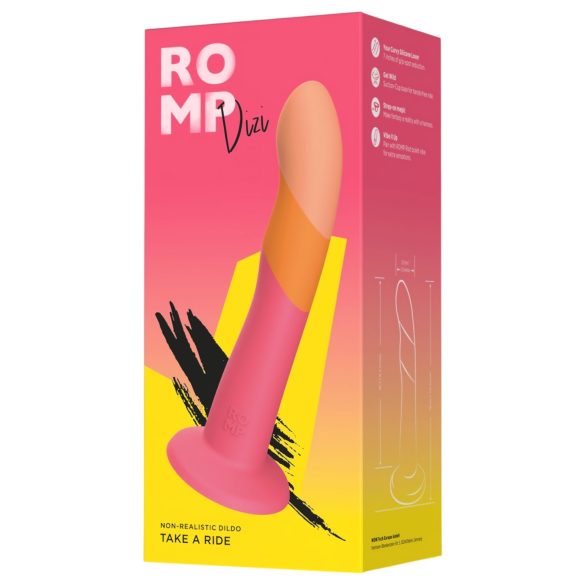 ROMP Dizi - silikonski dildo - upogljiv - roza-oranžen