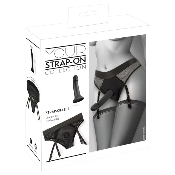You2Toys - pas dildo s pasom - črn
