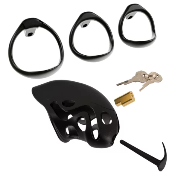 You2Toys - penis kletka s penis čepom - črna