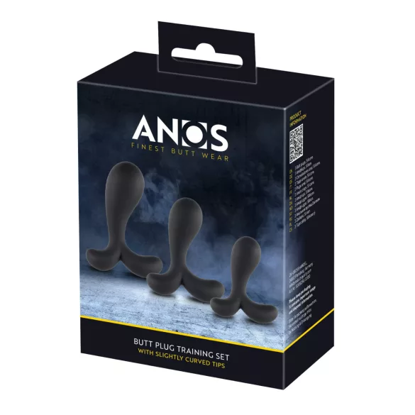 ANOS - analni čepki set - črni - komplet za analni trening