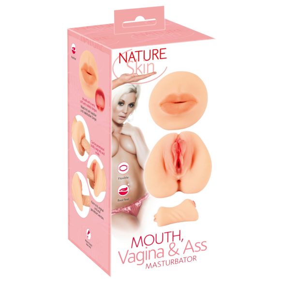 Nature Skin - masturbator vagina in usta - realističen - kožna barva