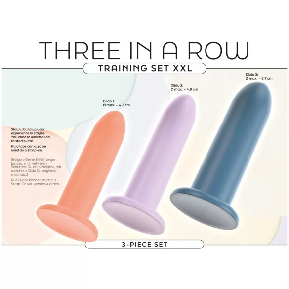 You2Toys - Three in a Row - dildo trening set - 3 kosi (barvni)