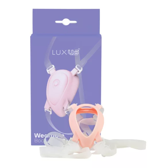 Luksuzni - pas za vibracijski dildo s klitoralnim stimulatorjem (bel)
