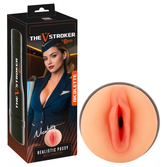 Rebel The V-Stroker Nicolette - realistična umetna vagina masturbator (barva kože)