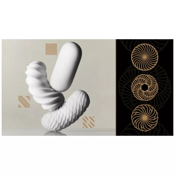 TENGA 3Dx Zen - 3D vzorčast masturbator (bel)