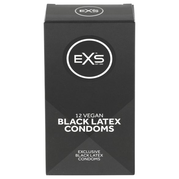 EXS Black - lateks kondom - črn - 12 kom