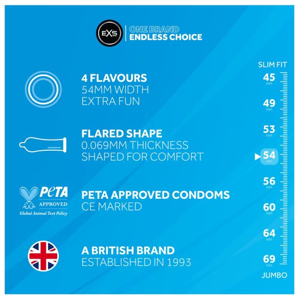EXS - kondomi - mešani okusi - 12 kos