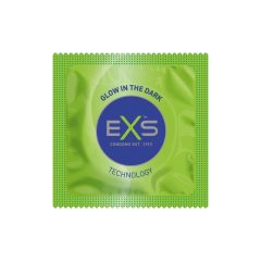 EXS Glow - veganski kondom, ki se sveti v temi (3 kosi)