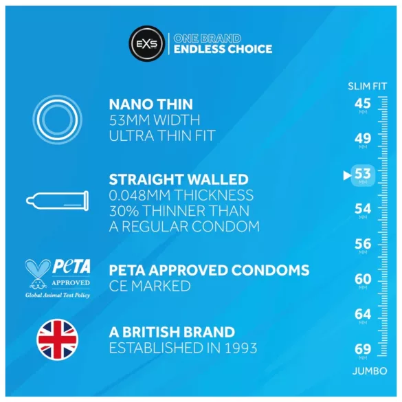 EXS - izjemno tanki kondomi - ultra tanka - 3 kosi