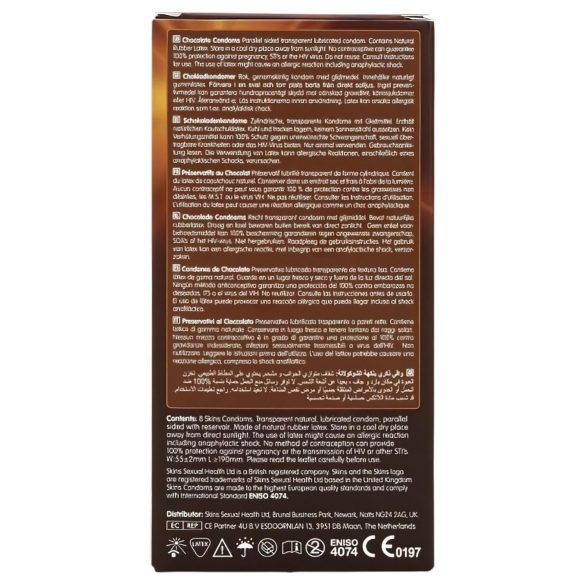 Skins - kondomi s čokoladnim okusom - 8 kos
