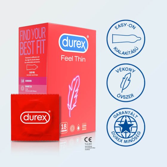 Durex Feel Thin - kondom z realističnim občutkom (18 kosov)