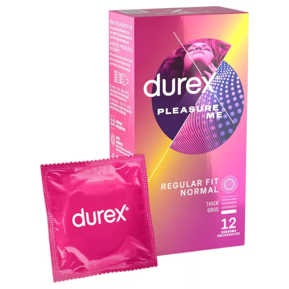Durex Pleasure Me - kondomi z izboklinami in pikicami - 12 kos