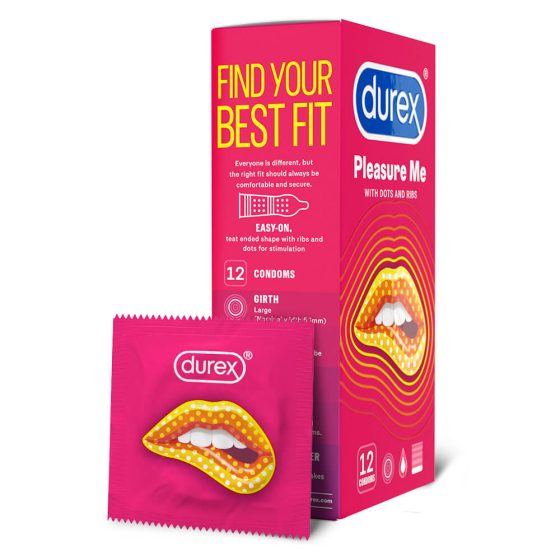 Durex Emoji PleasureMe - kondom z rebri (12 kosov)