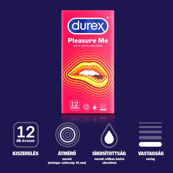 Durex Emoji PleasureMe - kondom z rebri (12 kosov)