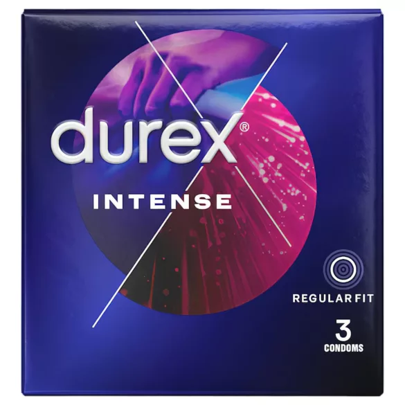 Durex Intense - kondomi z rebrastimi in pikčastimi površinami - 3 kosi