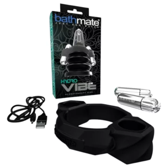 Bathmate Hydro Vibe - vibracijski erekcijski obroč - hidroterapija - črna