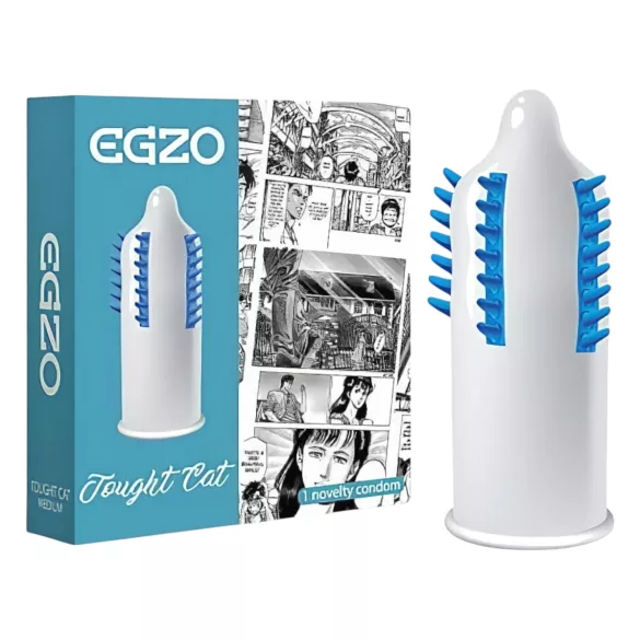 Egzo Tough Cat - kondom z izboklinami in bodicami - 1 kos